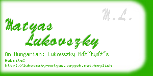 matyas lukovszky business card